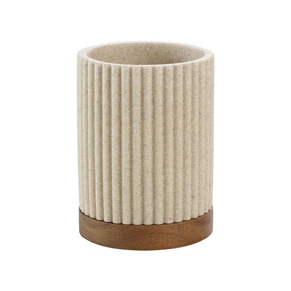 Tazza per spazzolino da denti in poliresina beige Niagara - douceur d'intérieur