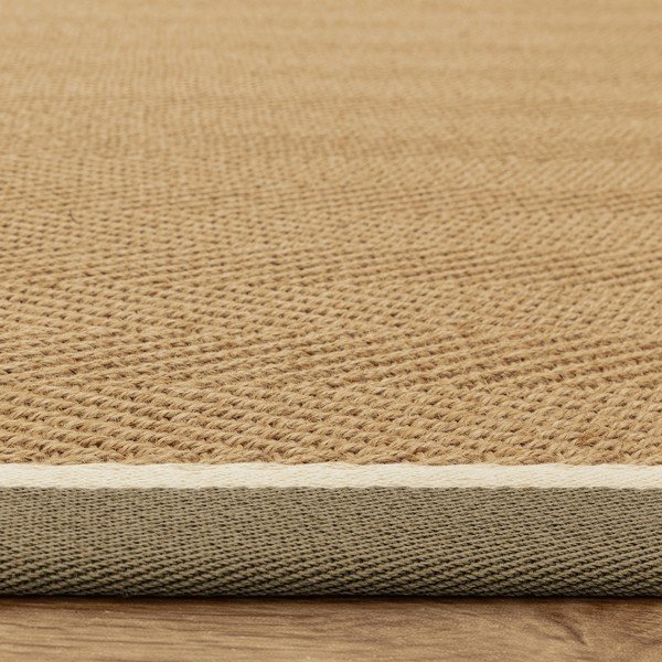 Tappeto in juta reversibile e tessuto a mano colore cachi e naturale 240x340 cm Bordo Herringbone Khaki - Asiatic Carpets-image-2