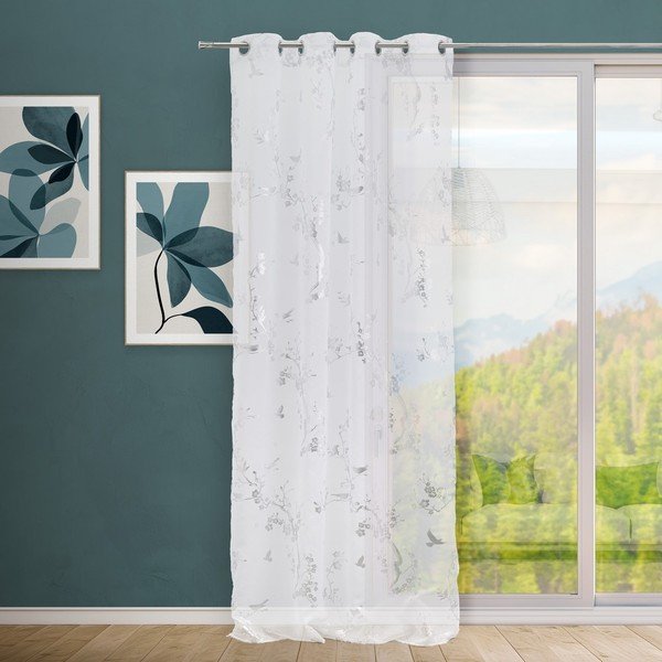 Tenda sottile bianca/argentata 140x260 cm Paradis – Casa Selección-image-1