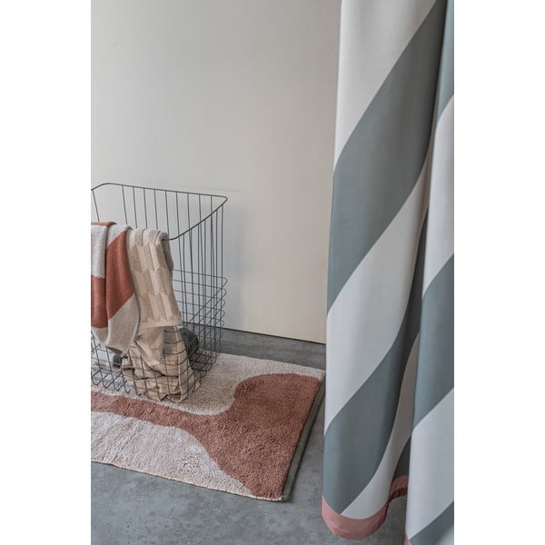 Tappeto lavabile in cotone color mattone e beige 50x80 cm Figura - Mette Ditmer Denmark-image-1