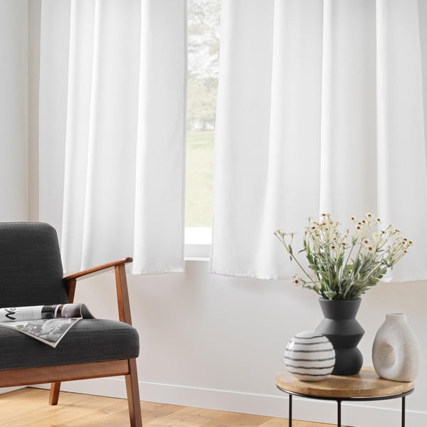 Tenda termoisolante bianca in microfibra 135x180 cm Micropolar – douceur d'intérieur-image-1