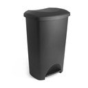 Bidone a pedale in plastica nera 50 l - Addis