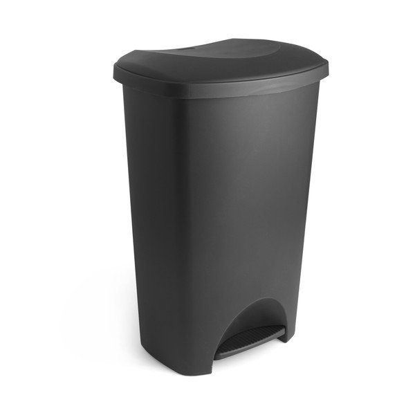 Bidone a pedale in plastica nera 50 l - Addis