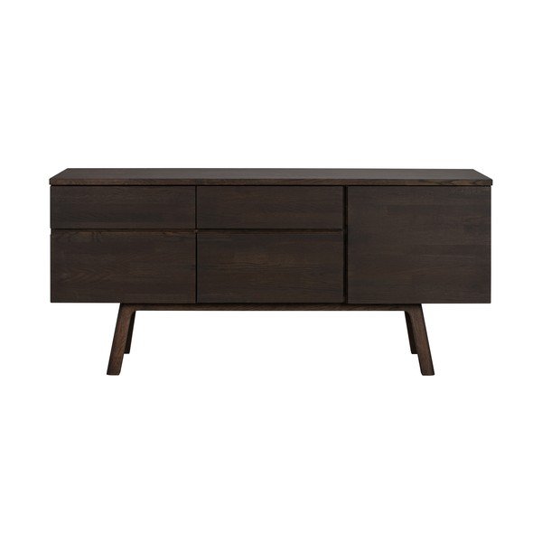 Credenza colore naturale scuro in rovere massiccio 170x77x42 cm Cleardale – Rowico-image-4