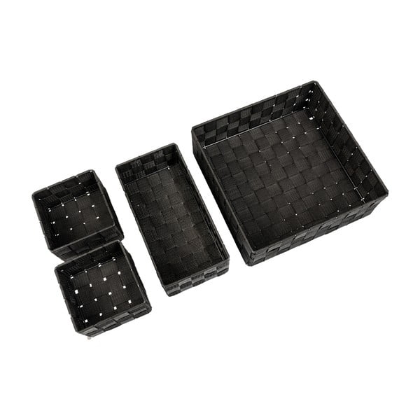 Set di 4 organizer da bagno in plastica nera Adria - Wenko