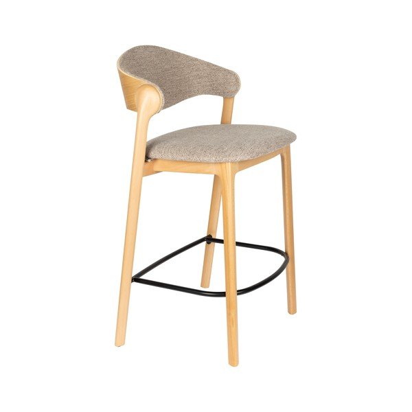 Sgabello da bar greige imbottito Babington – Dutchbone