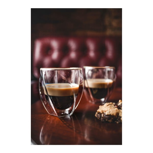 Tazze in set per cappuccino/con parete doppia 2 pz 250 ml Cristallo – Vialli Design-image-2