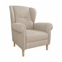 Poltrona con braccioli marrone chiaro Swan – Ropez
