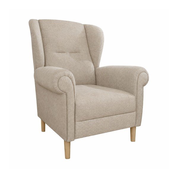 Poltrona con braccioli marrone chiaro Swan – Ropez