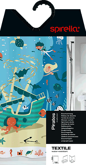 Tenda per doccia 180x200 cm Pirates – Spirella-image-1