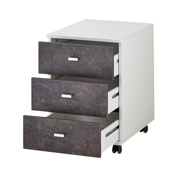 Armadietto bianco/grigio su ruote 40x57x49 cm Altino – Germania-image-2
