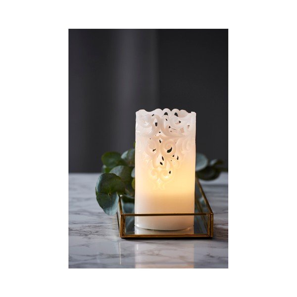 Candela LED in cera bianca, altezza 15 cm Clary - Star Trading-image-1