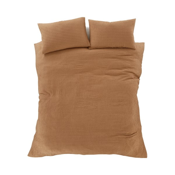 Biancheria da letto marrone per letto matrimoniale 200x200 cm Muscat Waffle – Pineapple Elephant