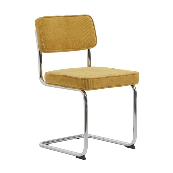 Sedia da pranzo in velluto a coste giallo Rupert - Unique Furniture