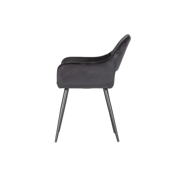 Set di sedie da pranzo nera in imbottito con braccioli 2 pz Jelle – WOOOD-image-3