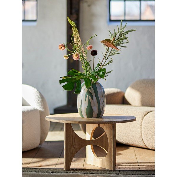 Tavolino da salotto rotondo di colore naturale con effetto abete ø 80 cm Alden – Bloomingville-image-1