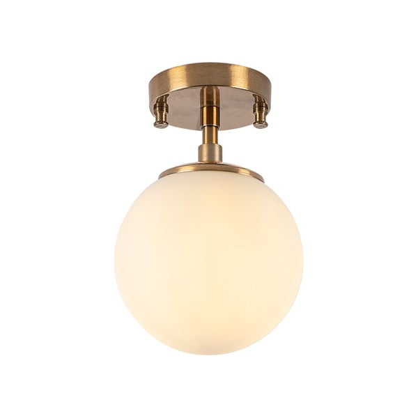 Lampada da soffitto in bianco e bronzo con paralume in vetro ø 15 cm Atmaca - Opviq lights