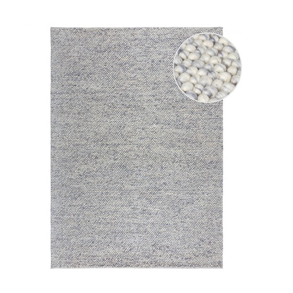 Tappeto blu chiaro tessuto a mano con lana 120x170 cm Minerals - Flair Rugs