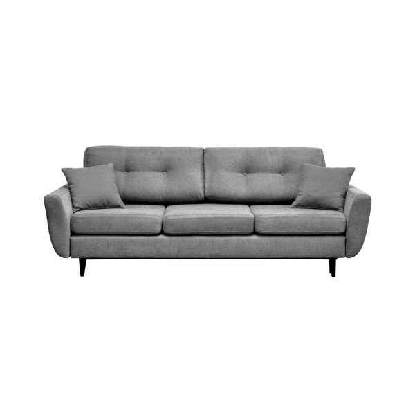 Divano letto a tre posti grigio con gambe nere Jasmin - Mazzini Sofas-image-2