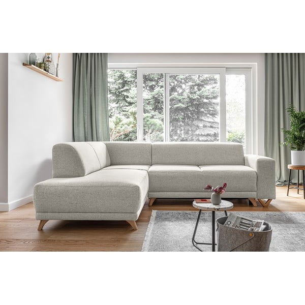 Divano angolare beige allungabile e con contenitore (penisola a sinistra/a L) Classy Sophie – Miuform-image-1