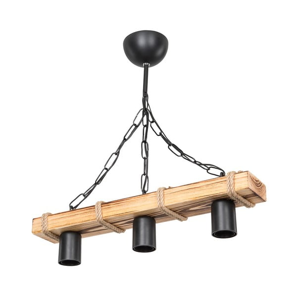 Lampada da soffitto in nero-naturale 10,5x48,5 cm - Squid Lighting-image-2