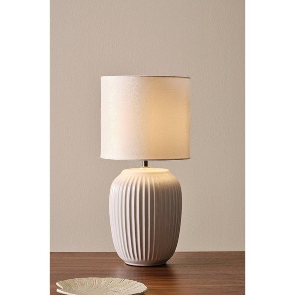 Lampada da tavolo bianca in ceramica (altezza totale 41 cm) Karlsson – Jotex-image-1