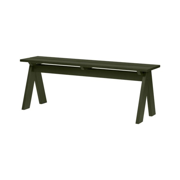 Panca da giardino verde in legno massiccio Navo – noo.ma