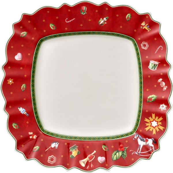 Piatto in porcellana rossa con motivo natalizio Villeroy & Boch, 28 x 28 cm - Villeroy&Boch