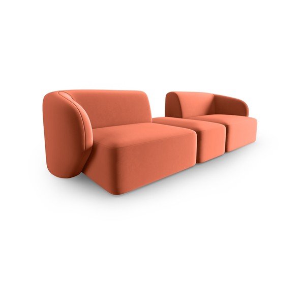 Divano rosa con rivestimento in velluto 246 cm Paolo – Milo Casa-image-2