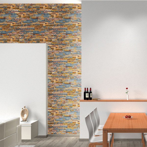 Nástěnná samolepka Ambiance Recycled Natural Wood, 40 x 40 cm