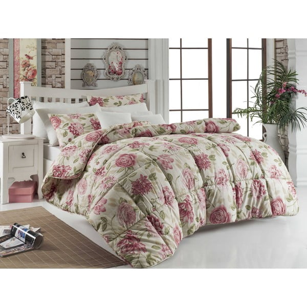 Copriletto trapuntato per letto matrimoniale Care Pink, 195 x 215 cm - Mijolnir