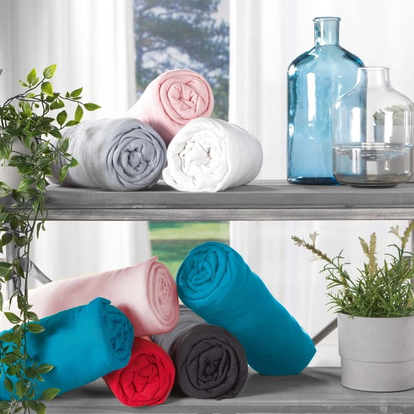 Lenzuolo elastico in jersey bianco 140x190 cm Jersy - douceur d'intérieur-image-1