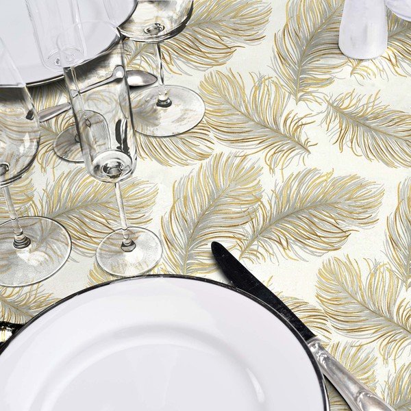 Tovaglia adatta per pulizia con panno umido ø 160 cm Plumina – douceur d'intérieur-image-1