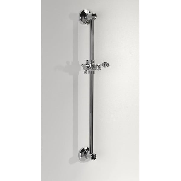 Asta per doccia in ottone da parete in argento lucido con supporto scorrevole 67 cm Antea – Sapho-image-1