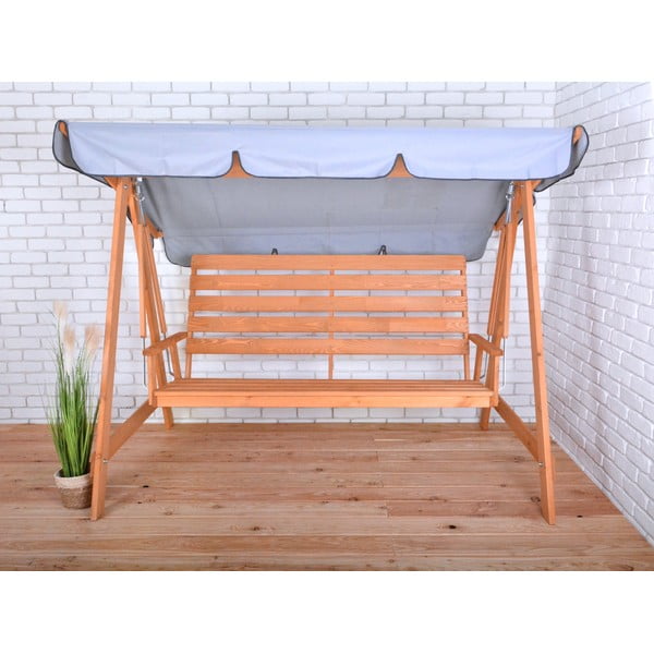 Altalena da giardino in legno grigio Sylva - Rojaplast-image-1