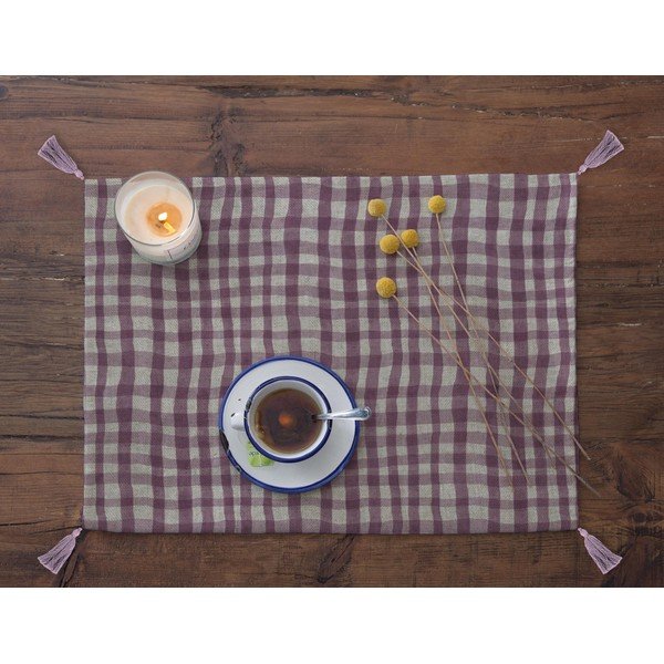 Set di 2 tovagliette di lino Malva, 45 x 30 cm Malva Vichy - Really Nice Things-image-1