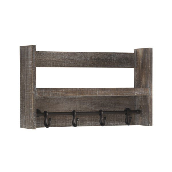 Ripiano in legno con 4 ganci Sencil - Geese