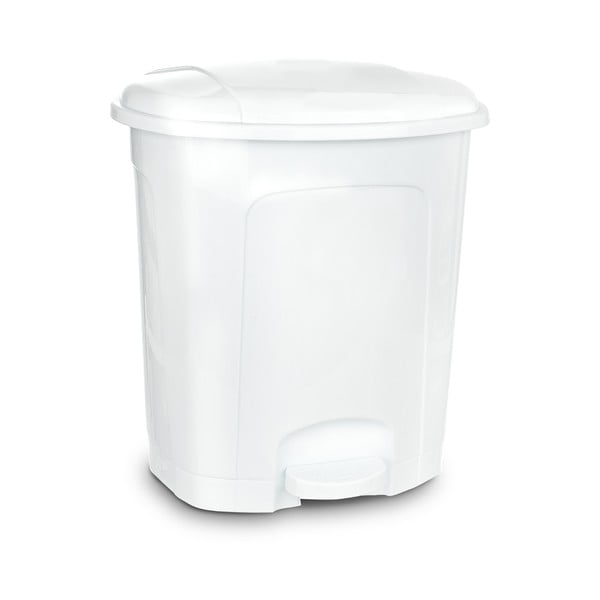 Cestino per la spazzatura bianco in plastica con pedale 5,5 l – Orion