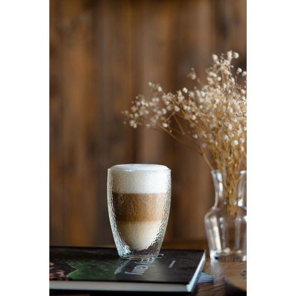 Tazza con parete doppia/da latte in vetro 350 ml Allessia – Vialli Design-image-3