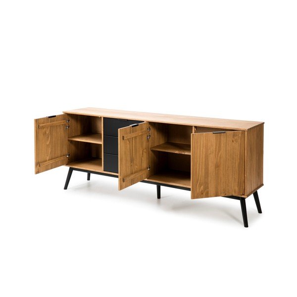 Credenza in legno di pino marrone Lucie, larghezza 171 cm - Marckeric-image-4