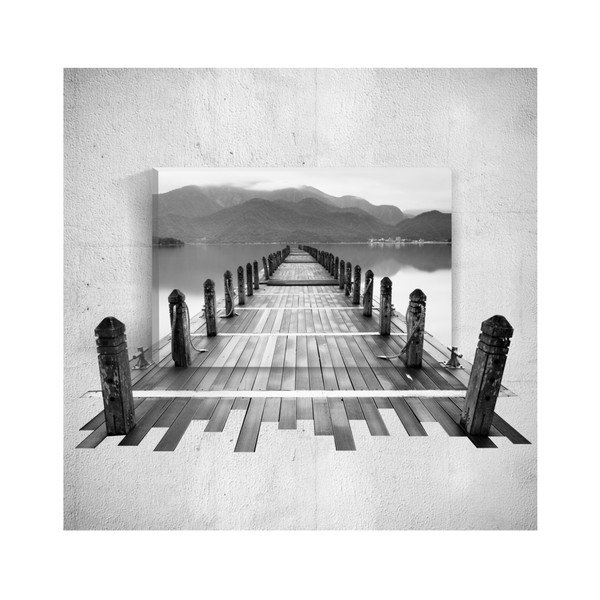 Nástěnný 3D obraz Mosticx BW Dock, 40 x 60 cm