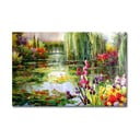 Pittura murale su tela Giardino impressionista, 70 x 45 cm Claude Monet - Colorful Water Lily Pond - Wallity