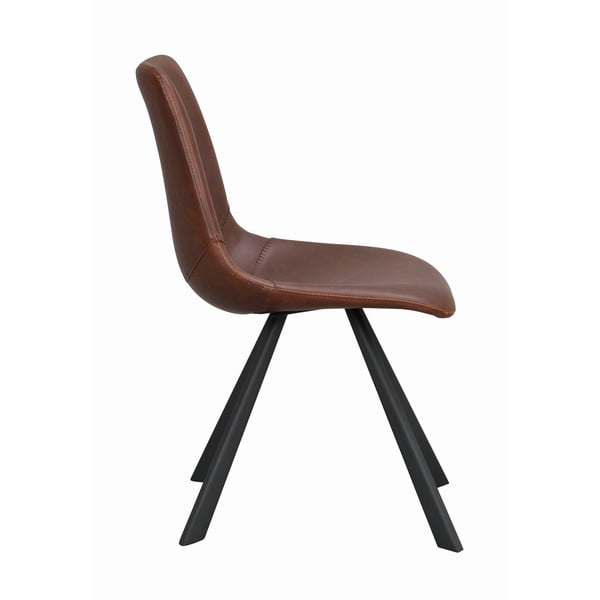 Sedia da pranzo marrone con gambe nere Alpha - Rowico-image-4