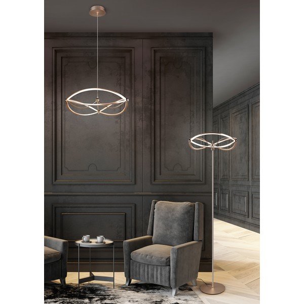 Lampadario LED color ottone con intensità regolabile Charivari – Trio-image-3