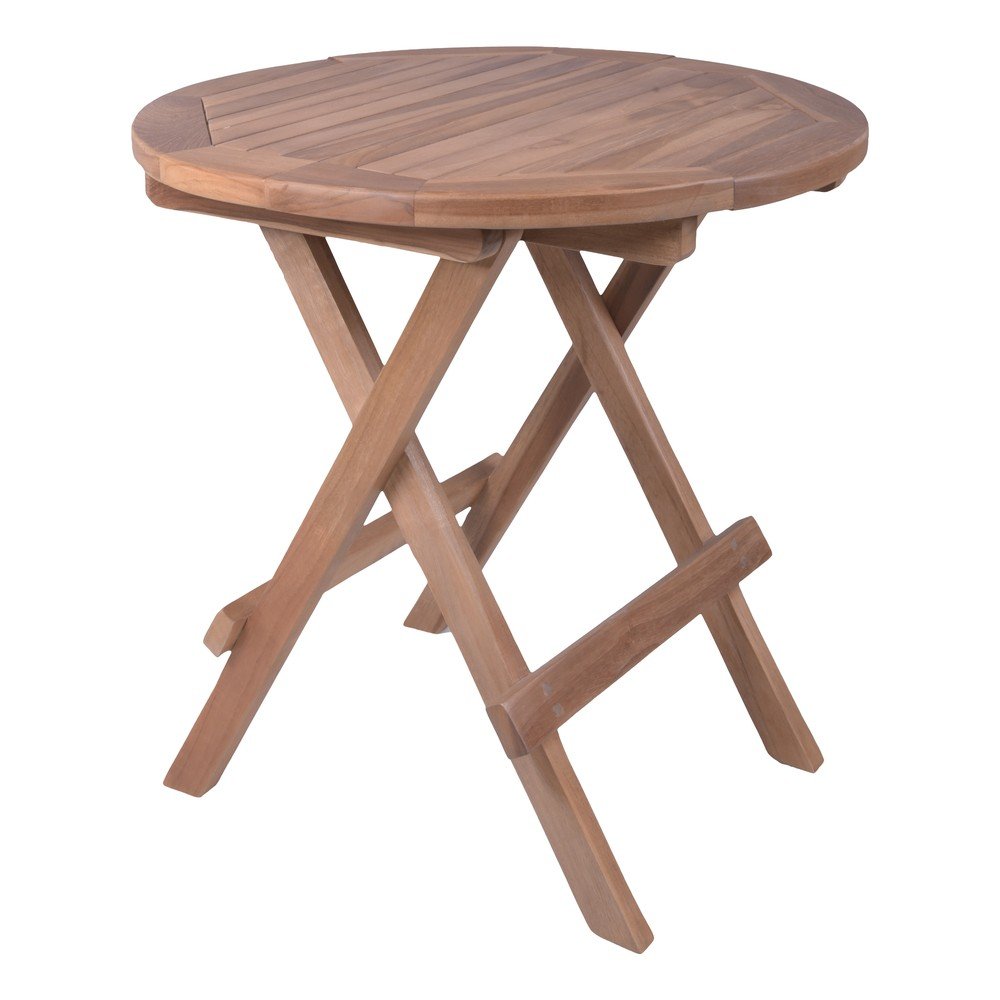 Tavolino da giardino rotondo in teak massiccio ø 50 cm Luang – Garden Pleasure | Tavolini da giardino