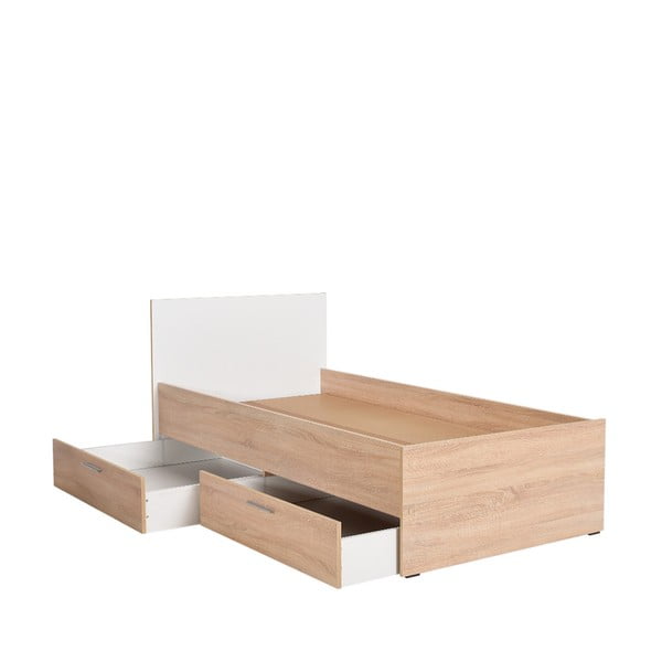 Letto per bambini bianco/naturale con contenitore 90x190 cm - Kalune Design-image-3