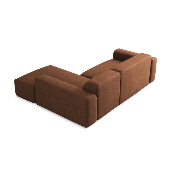 Divano angolare color terracotta (con penisola a destra/con chaise lounge) Keli – Makamii-image-4