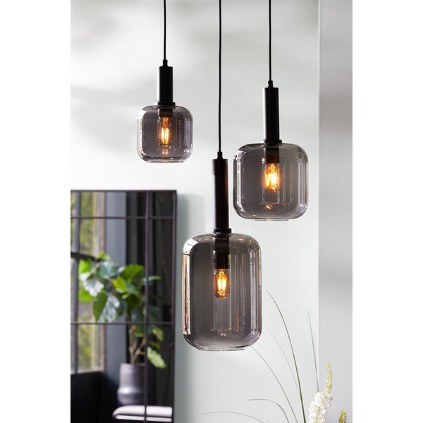 Lampada da soffitto grigia con paralume in vetro ø 16 cm Lekar - Light & Living-image-1