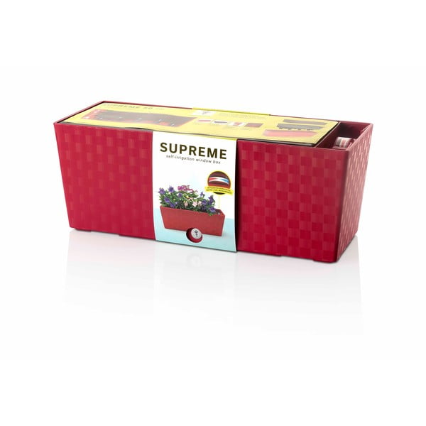 Vaso rosso autoinnaffiante, lunghezza 50 cm Supreme - Flower Lover-image-1