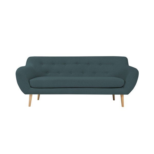 Divano a due posti blu scuro con gambe chiare Sicile - Mazzini Sofas